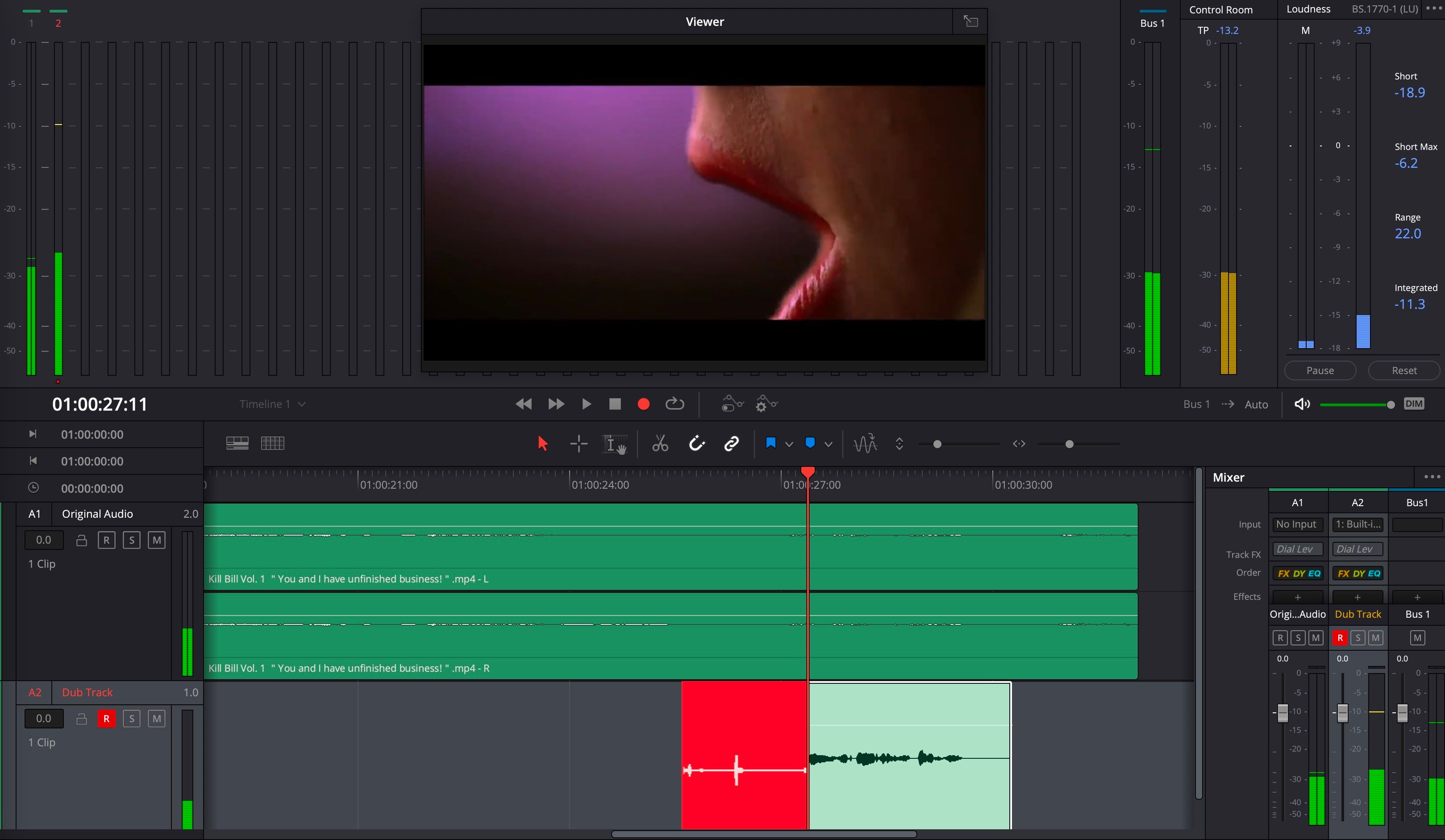 اسکرین شات ضبط صدا در Davinci Resolve 18