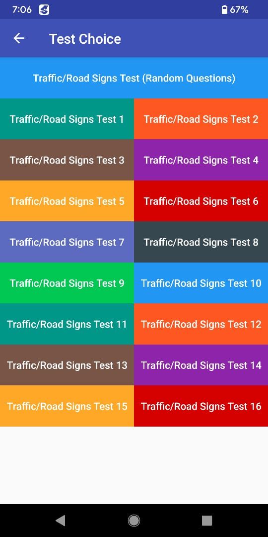 USA Traffic/Road Signs test choice