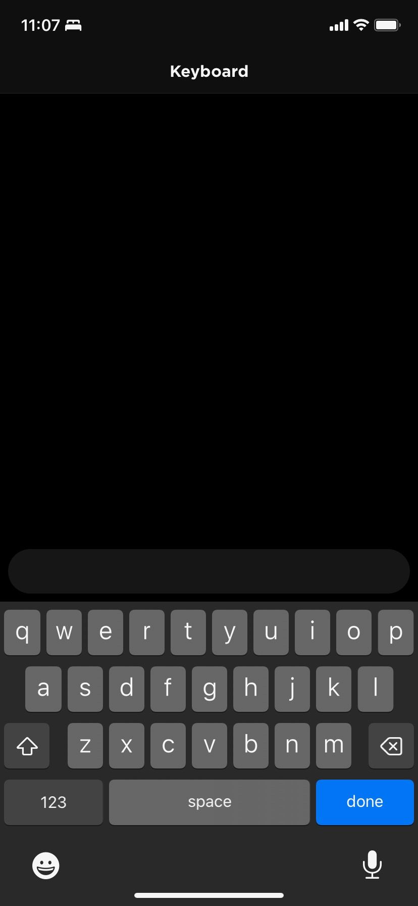Keyboard in Roku remote control app