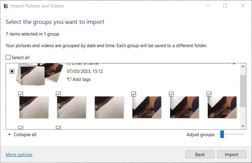 The Import option 