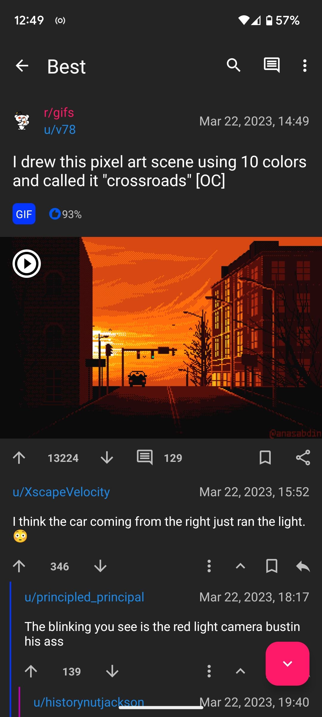infinity for reddit post and gif view