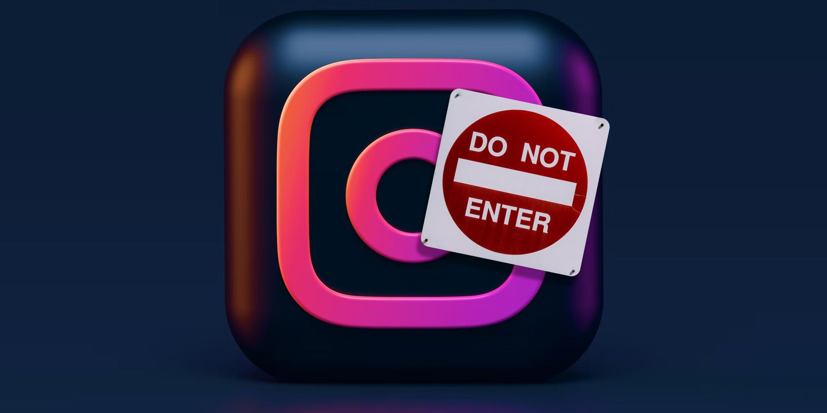Instagram icon with Do Not Enter sign