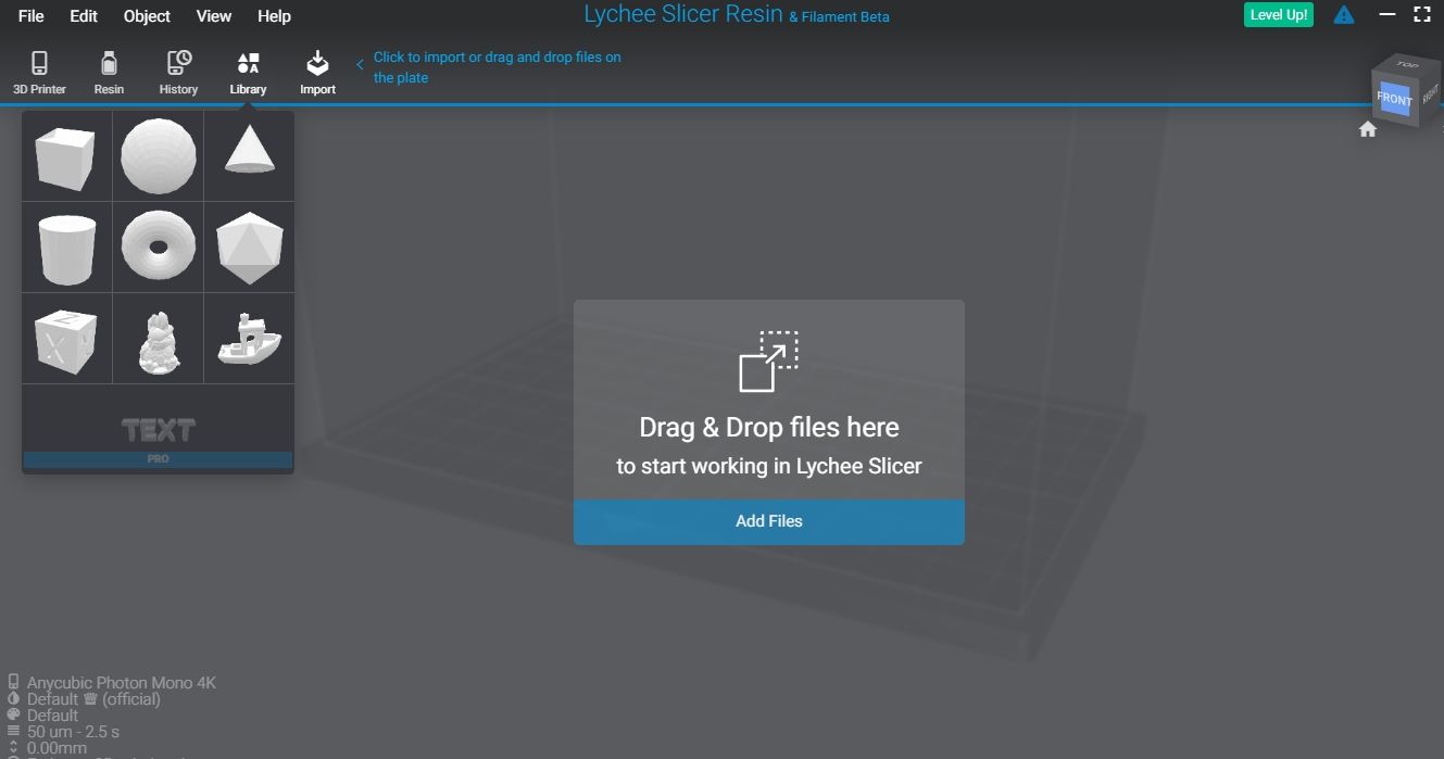 The user interface of Lychee 3D slicer
