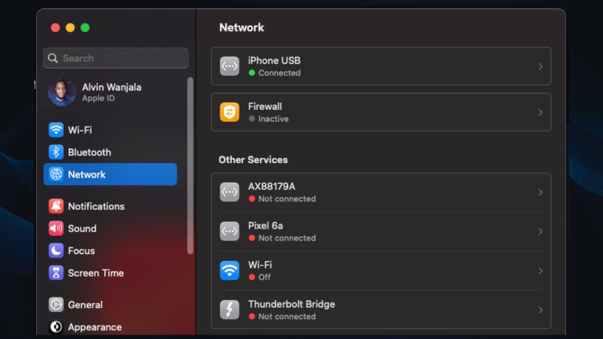 iPhone providing internet to Mac via USB cable