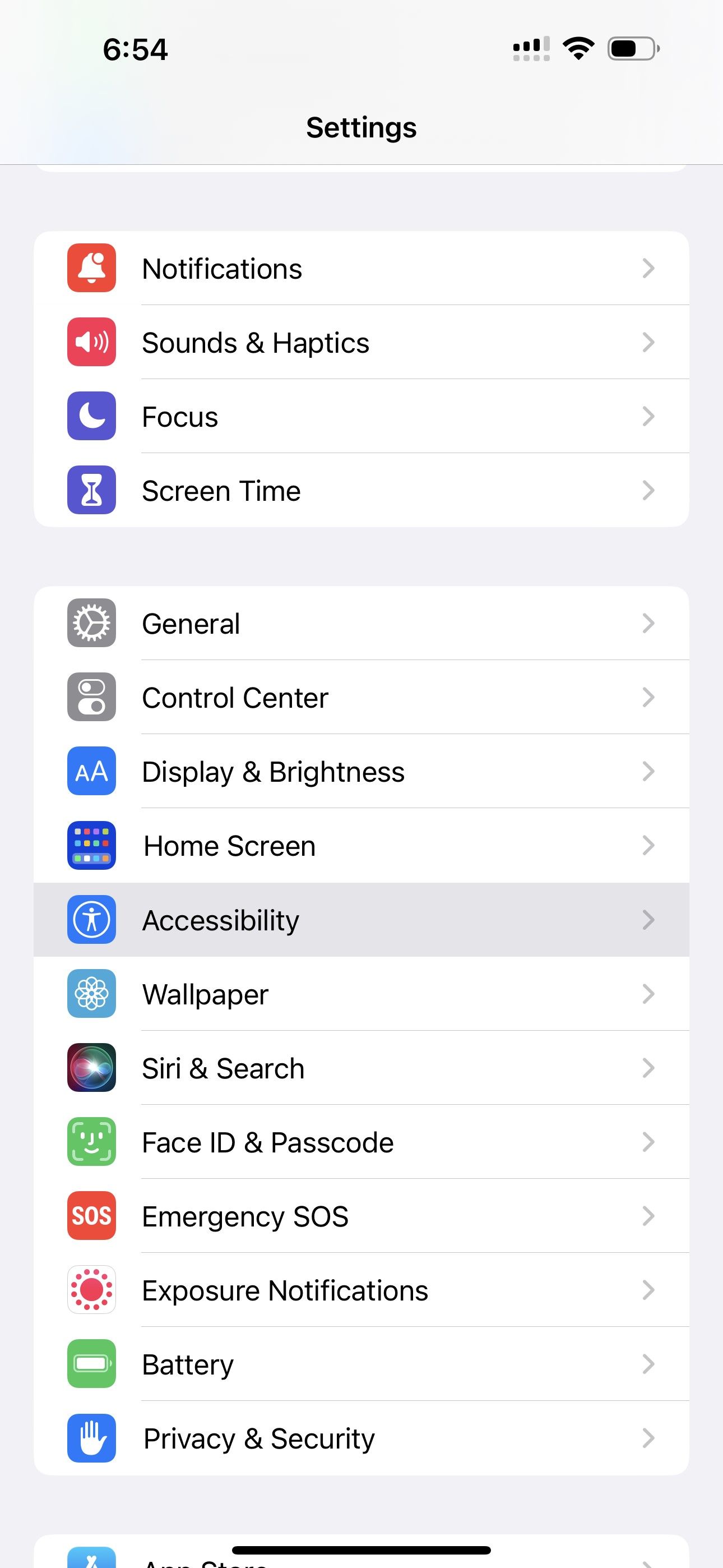 Look for Accessibility under Settings