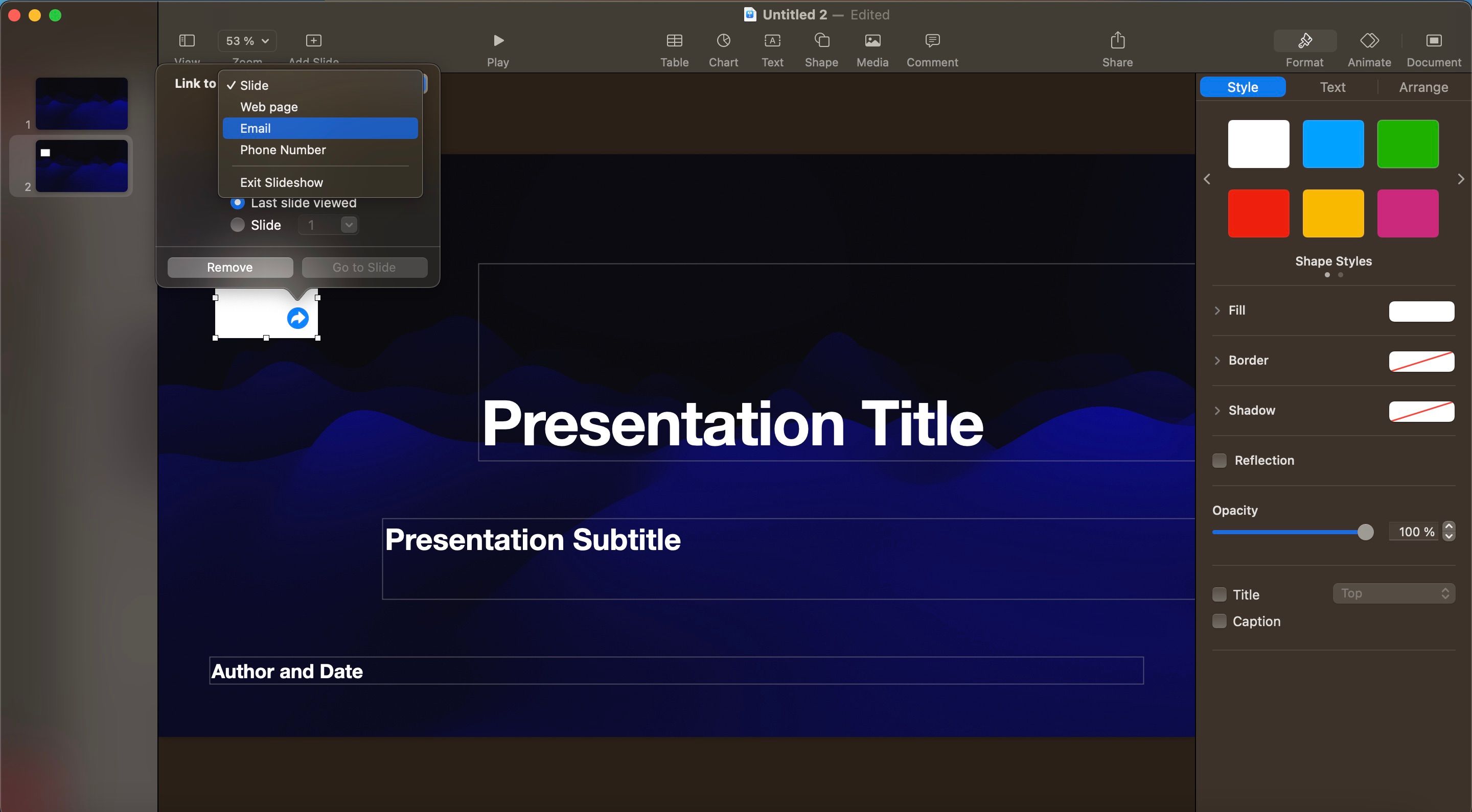 presentations in keynote mac