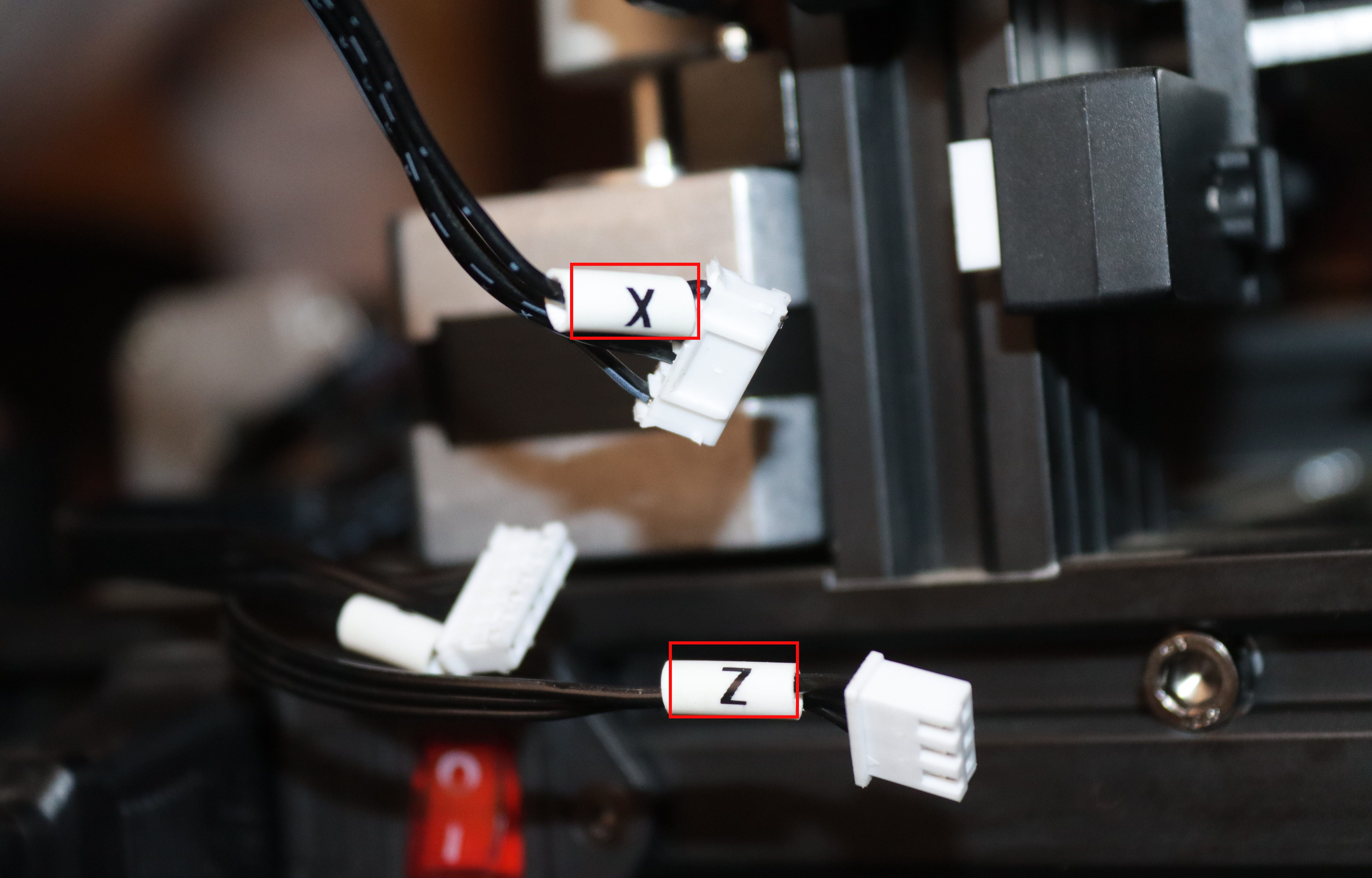 X and Z markings on the wires
