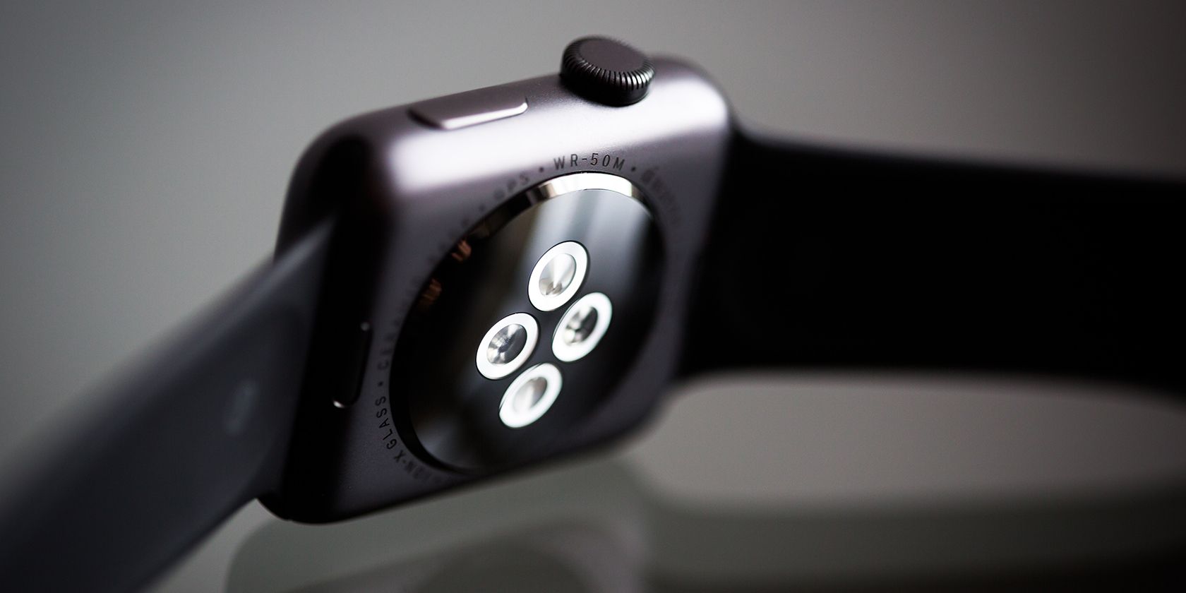 The sensors on the back of an Apple watch