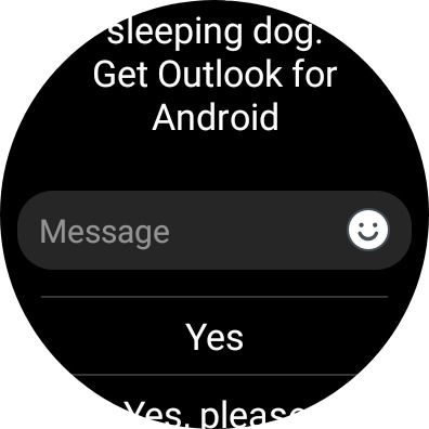Email repsonse field on smartwatch