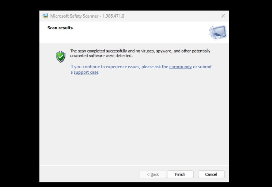 Full Microsoft Security Scanner Scan Type Result