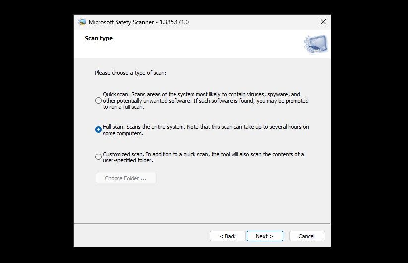 microsoft security scanner full scan type