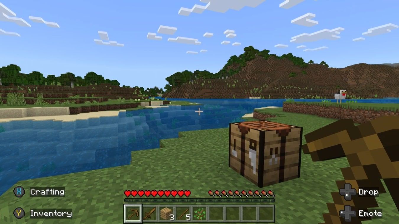 A screenshot taken on an Xbox Series X of a brand new world in Minecraft 