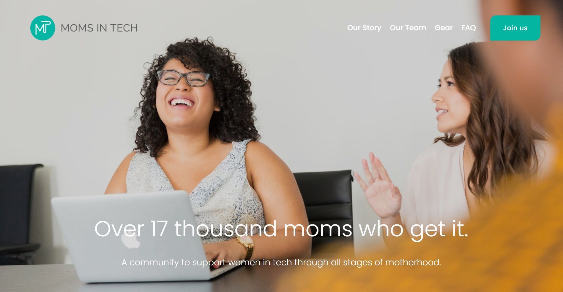 Página inicial do Moms in Tech