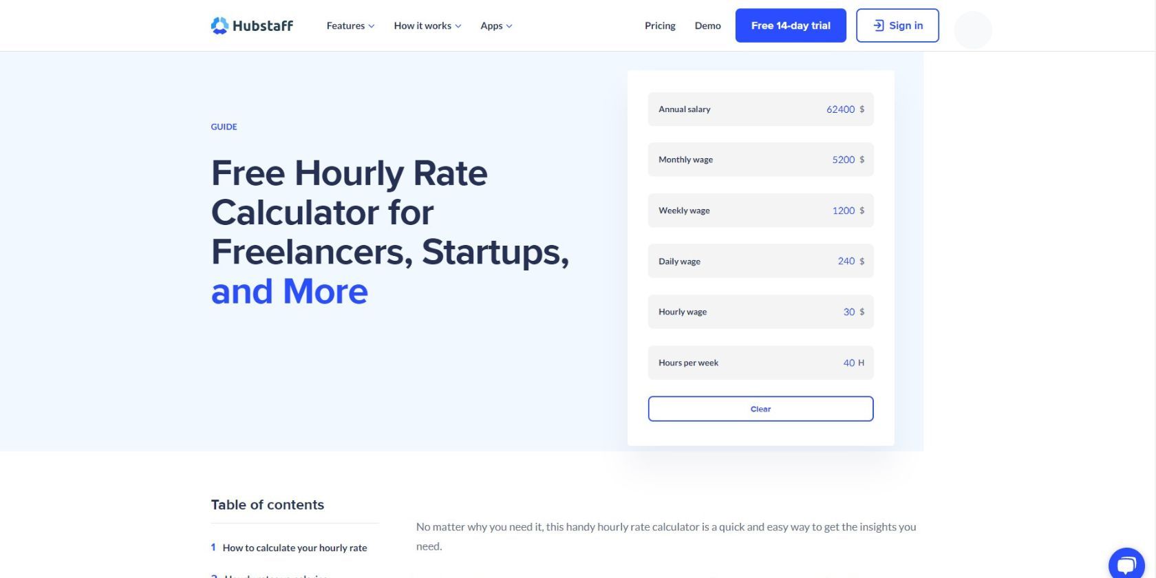 Hubstaff free hourly rate calculator for freelancers 