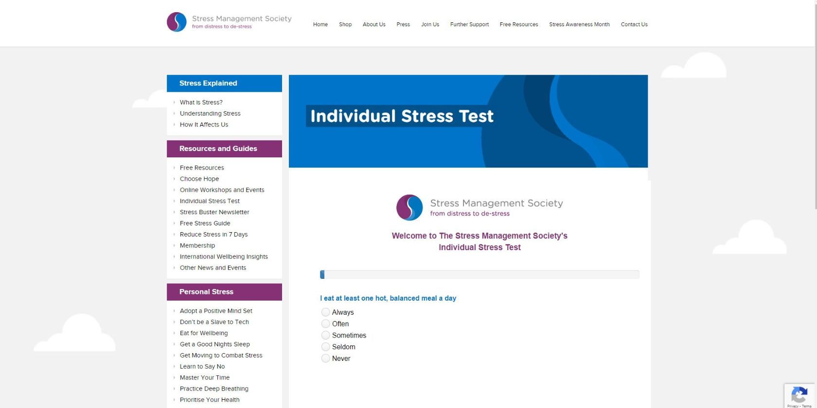 Individual Stress Test by The Stress Management Society 