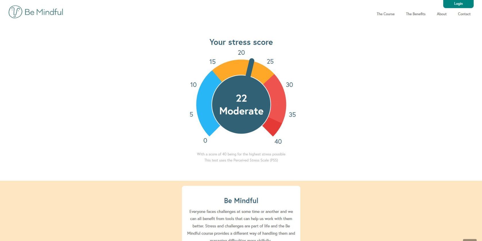 Be Mindful Stress Score