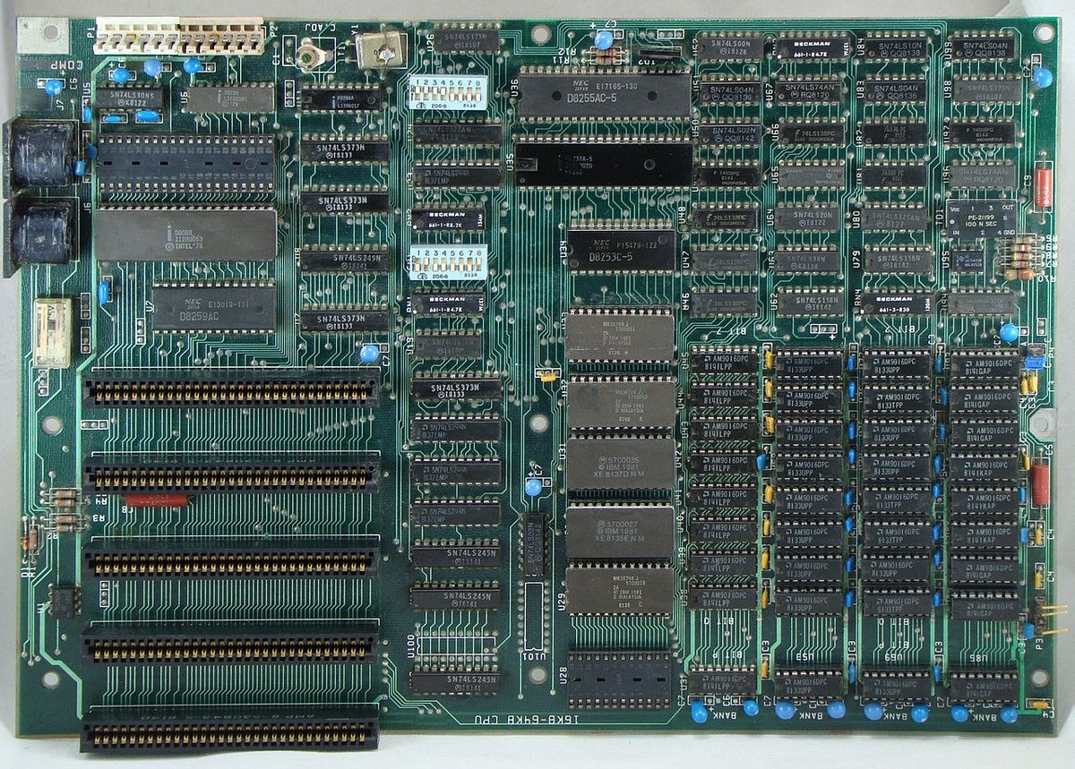 Original IBM personal computer motherboard
