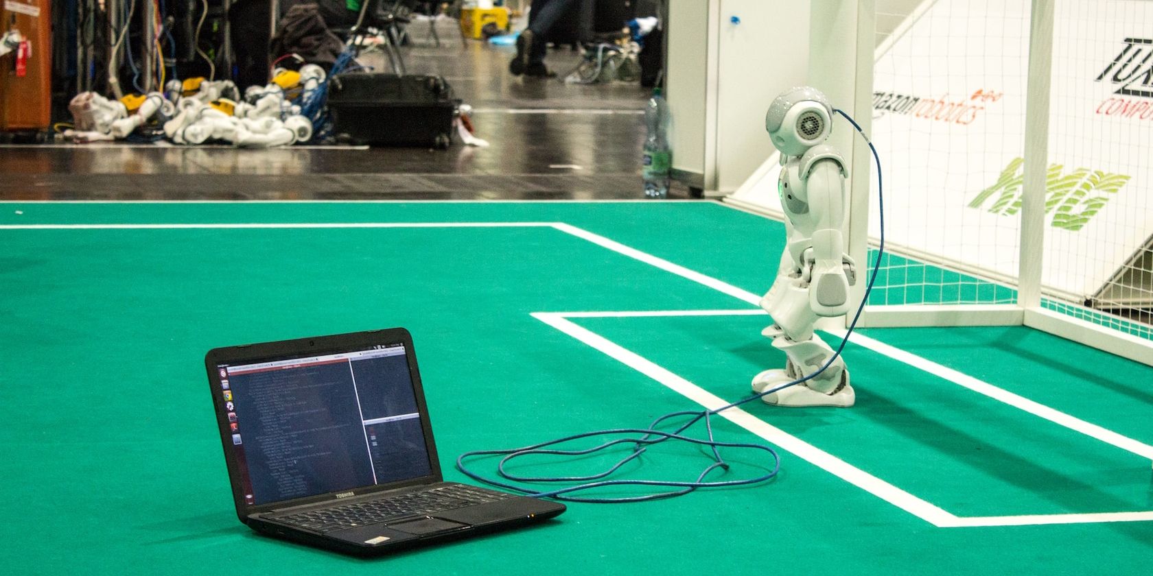 Programming a robot at Robocup using a laptop