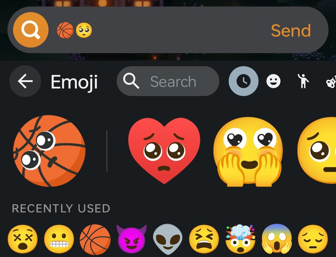 Combination of a basketball with another emoji