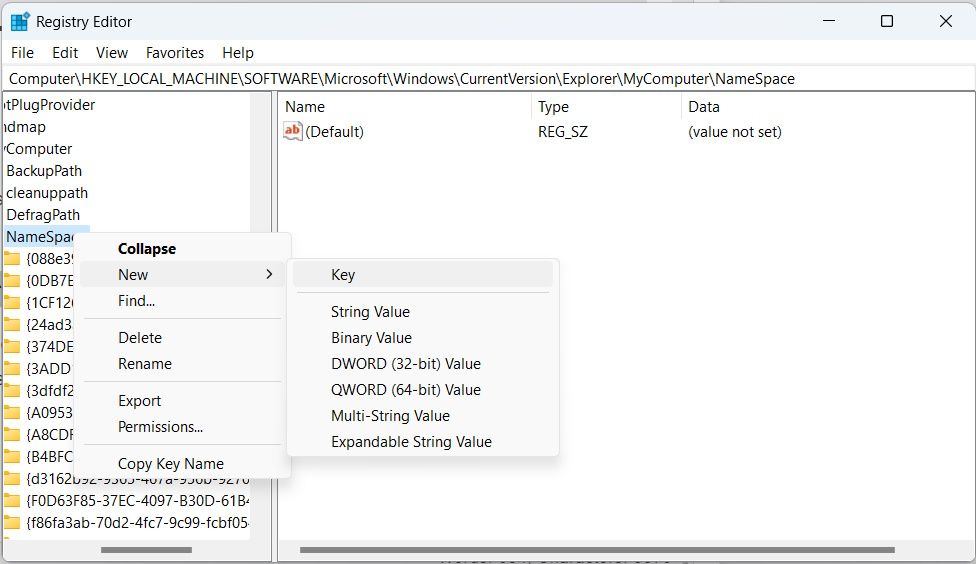 new-key-namespace-regedit-windows