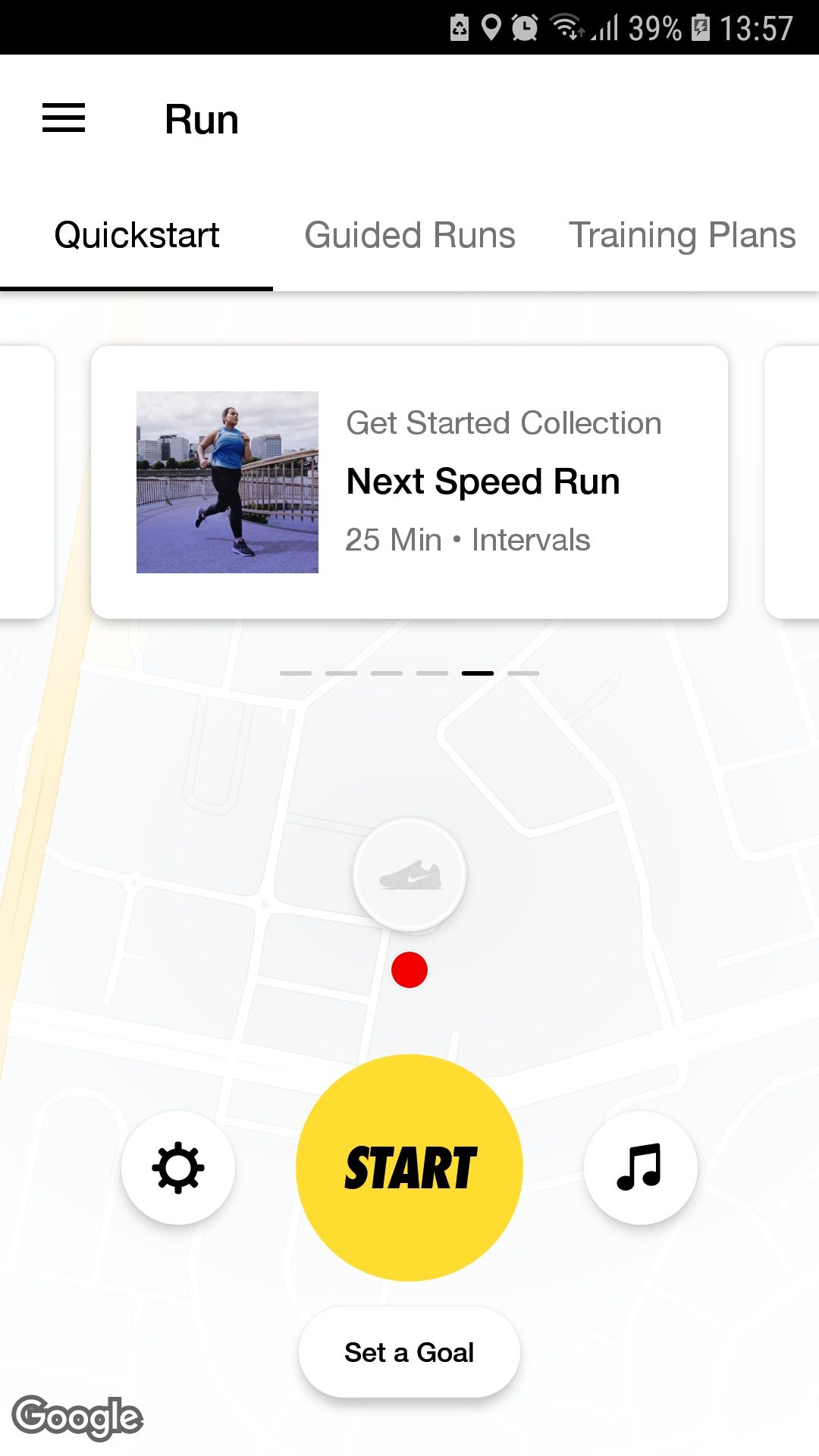 Nike Run Club quickstart running walking fitness mobile app