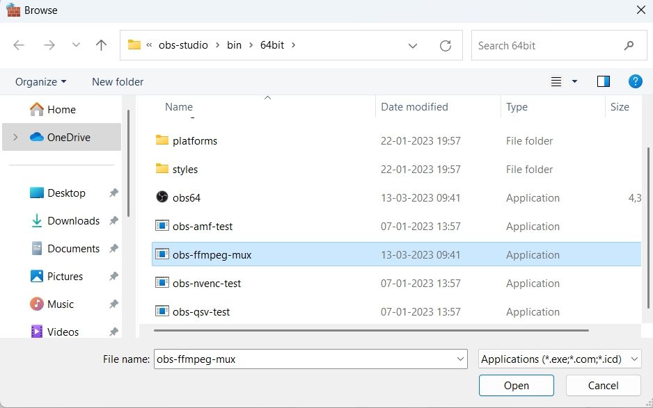 arquivo obs-ffmpeg-mux no File Explorer