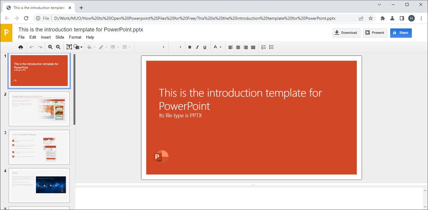 A Screenshot of Office Editing for Docs Sheets Slides in Use