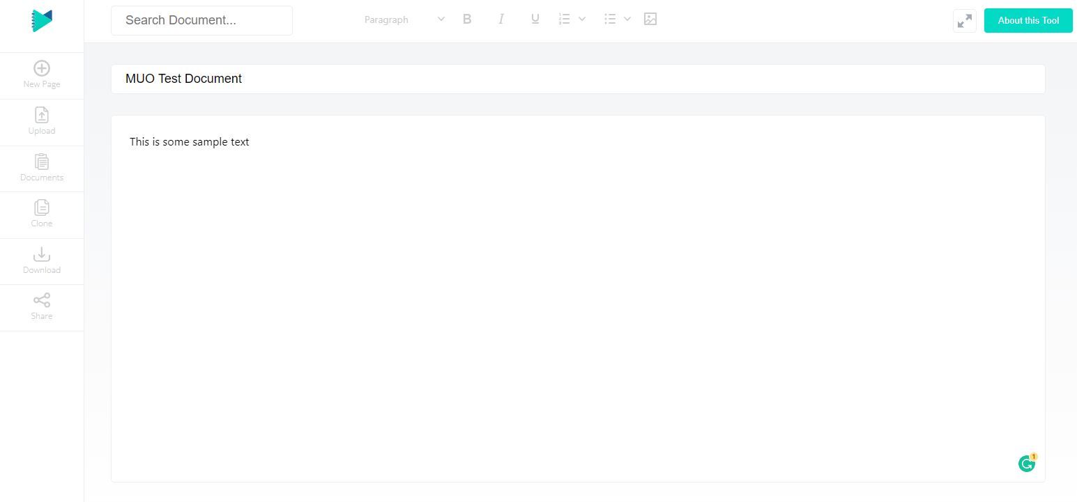 A Screenshot of Onlinenotepad io s Landing Page