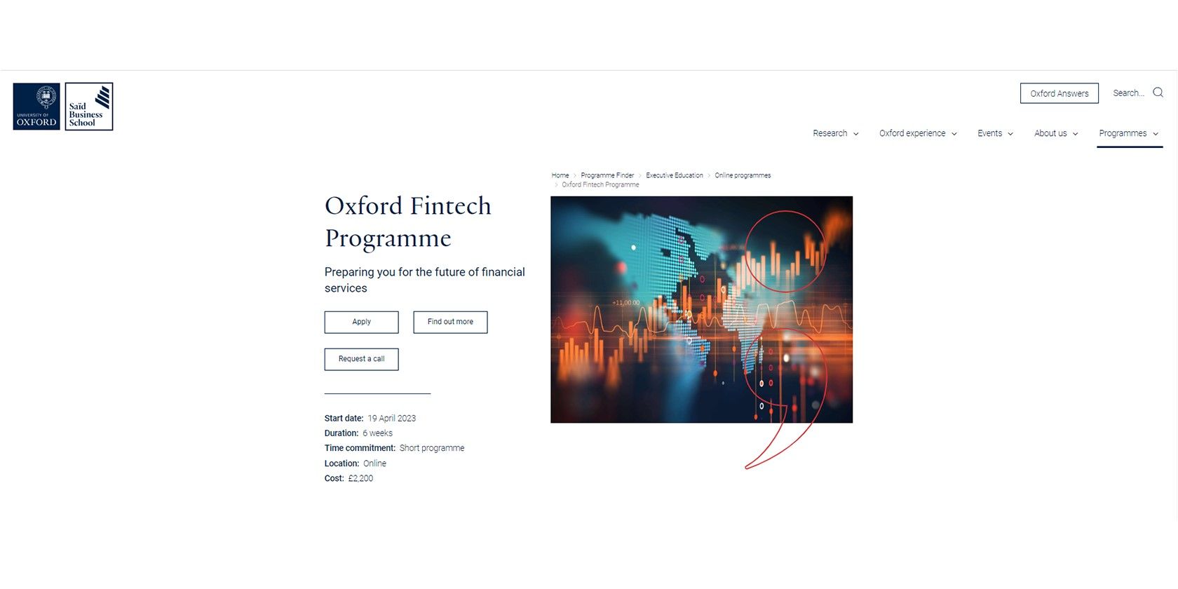 Oxford Fintech Programme Screenshot
