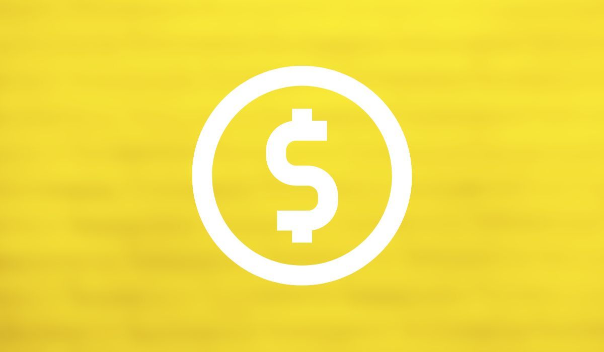 Dollar sign on yellow background
