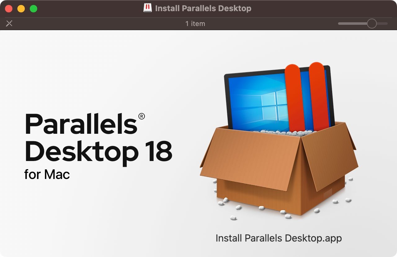 Penginstal Parallels Desktop 18 di macOS Finder