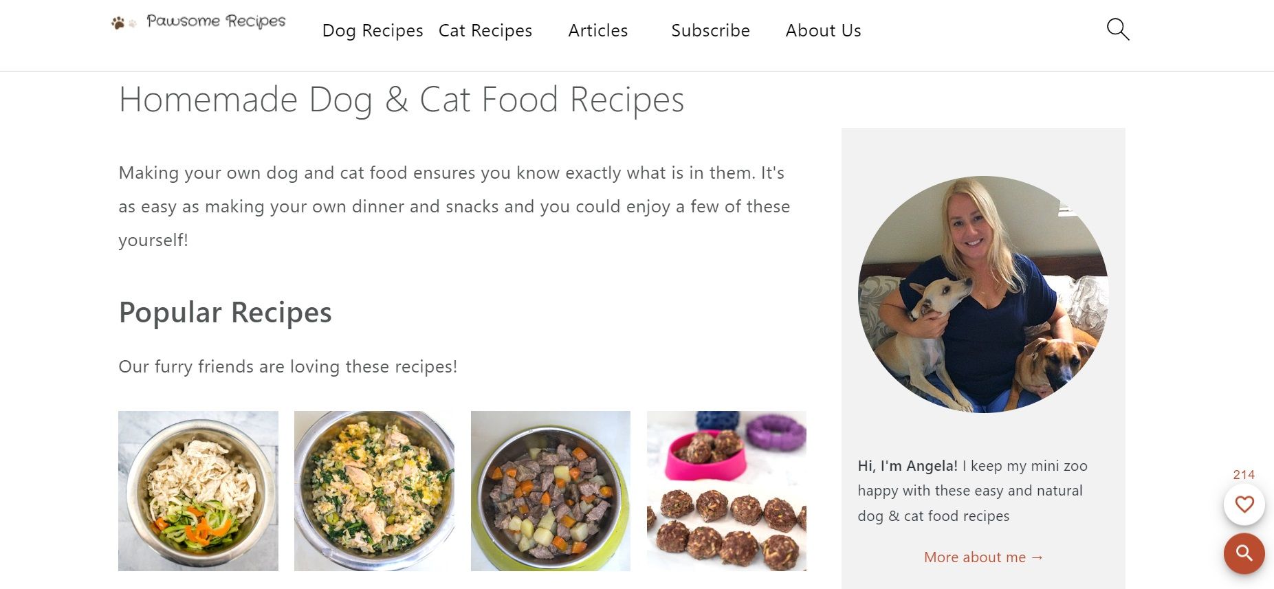 Pawsom Recipes introductory page