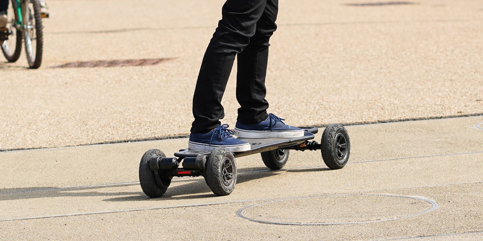 Person riding an electric skateboard