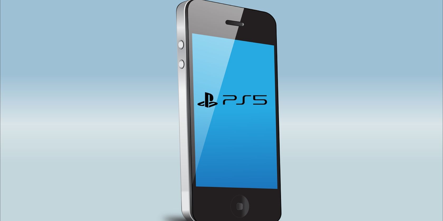 An image of a phone with the PlayStation 5 logo superimposed onto the screen