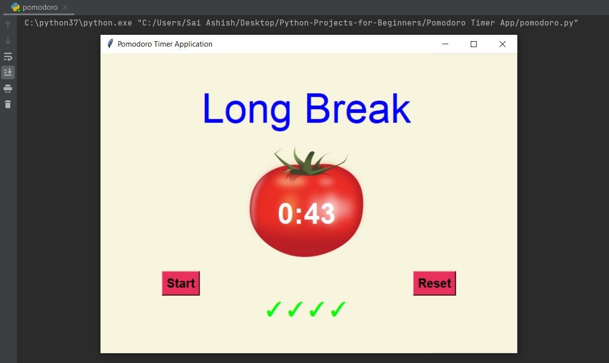 Pomodoro Timer App Long Break Screen