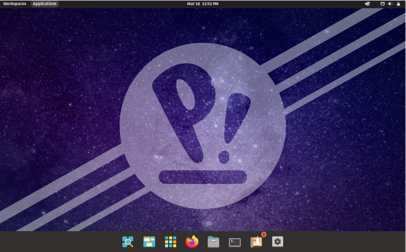 Pop!_OS 22.04 desktop environment with a menu bar and application icons