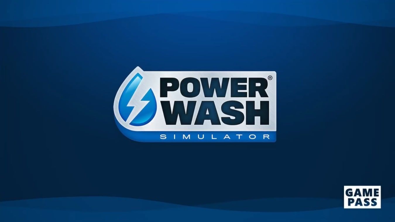 A screenshot taken on Xbox Series X of the title screen for PowerWash Simulator 