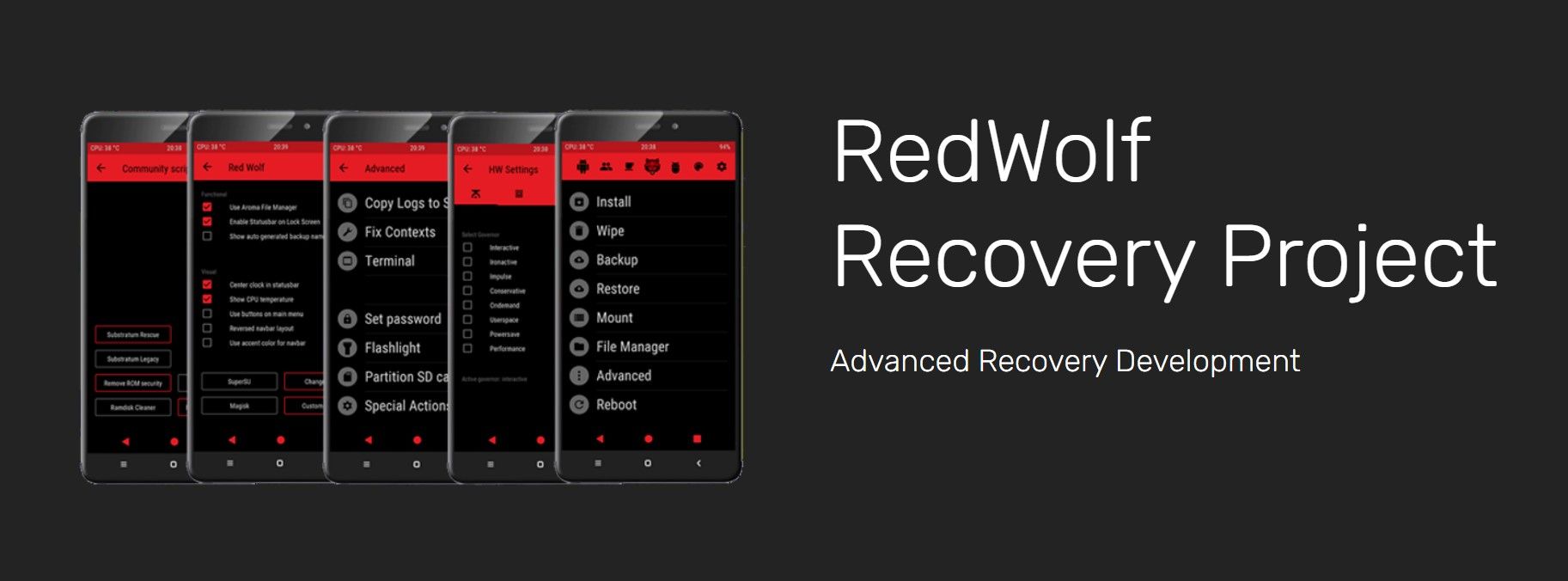 cuplikan situs web proyek pemulihan redwolf