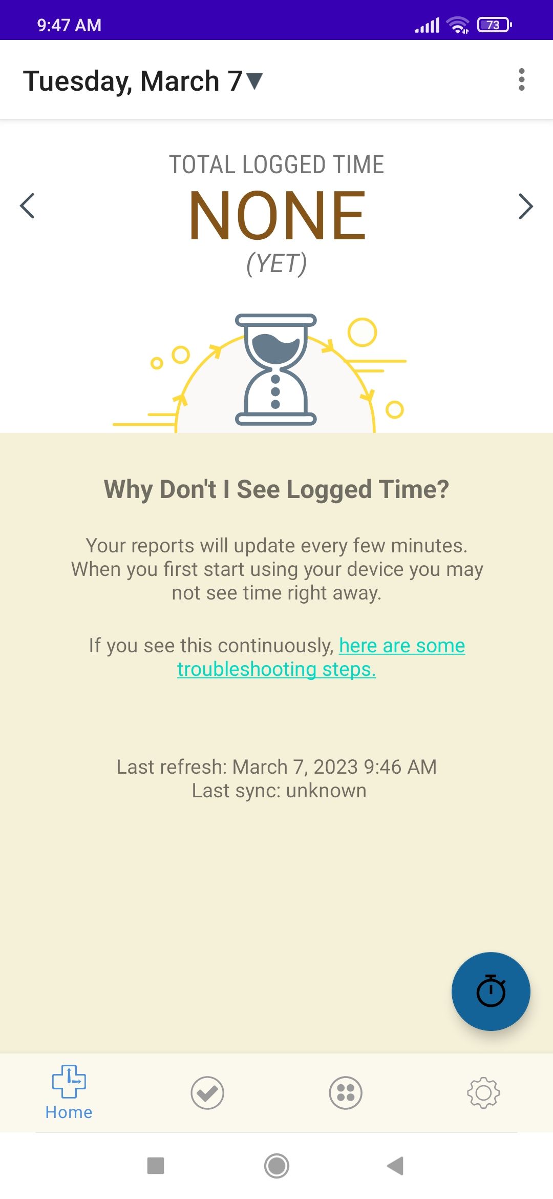 RescueTime app time log