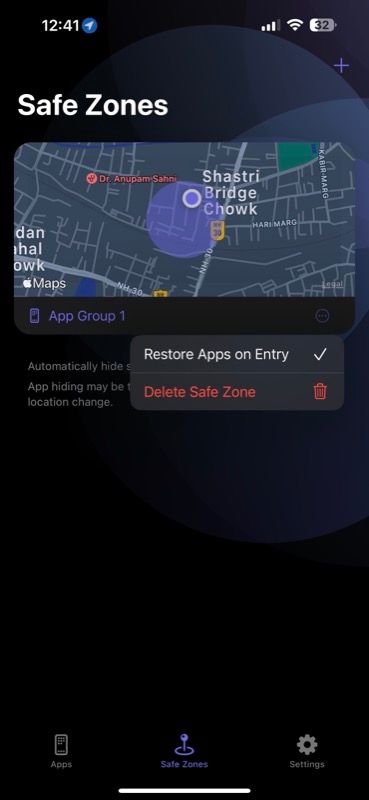 enabling the Reset Apps option in Cloak when logged in