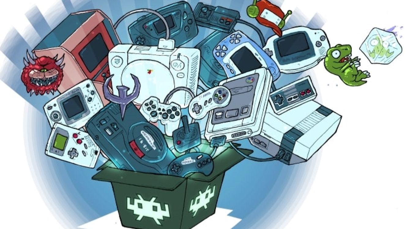 A screenshot of the main promotional artwork used on the official site for RetroArch 