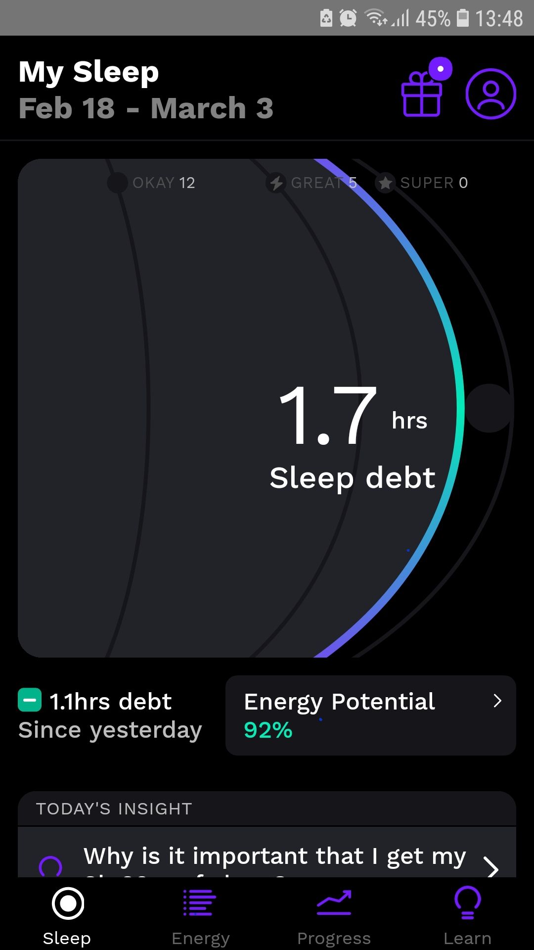 Rise sleep circadian rhythm sleeping mobile app