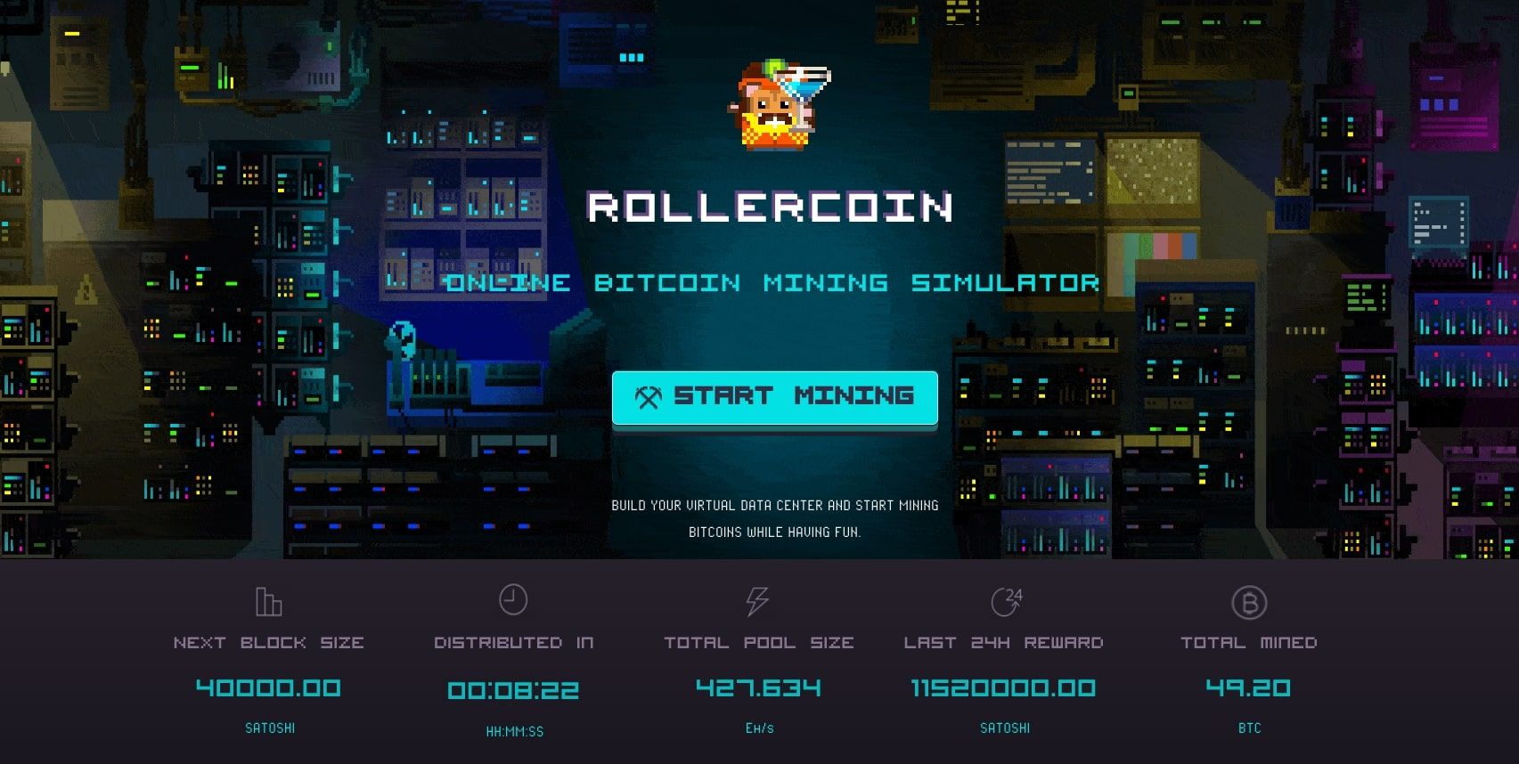 rollercoin website homepage screenshot