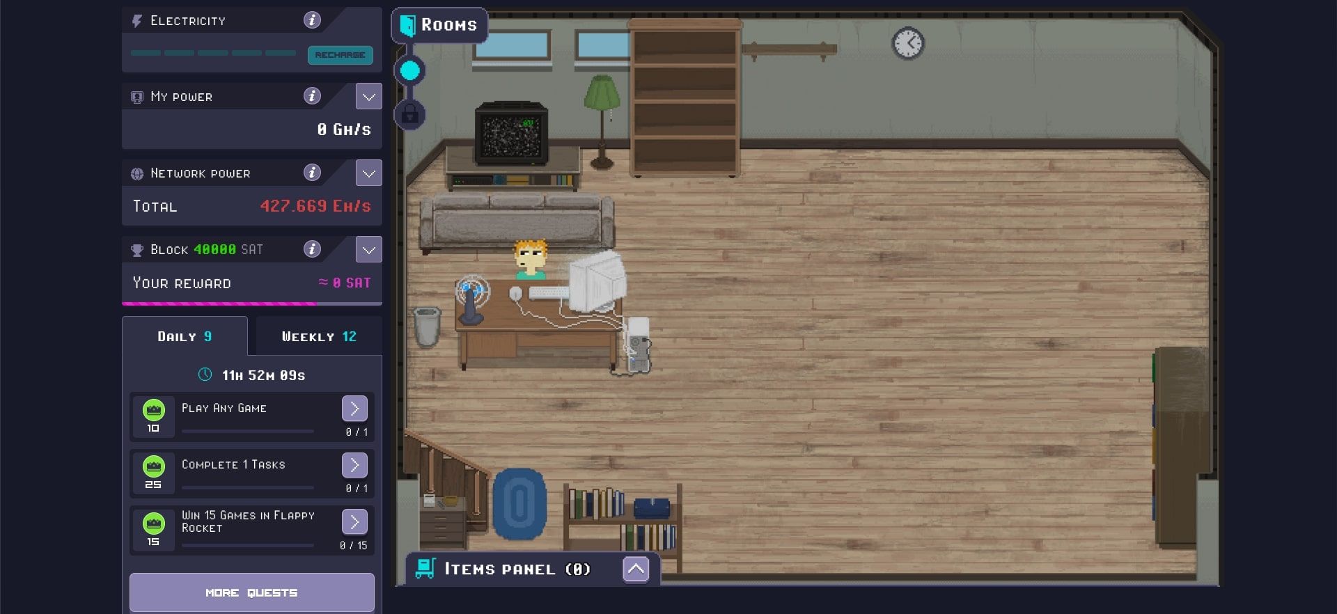 rollercoin gameplay home screenshot 