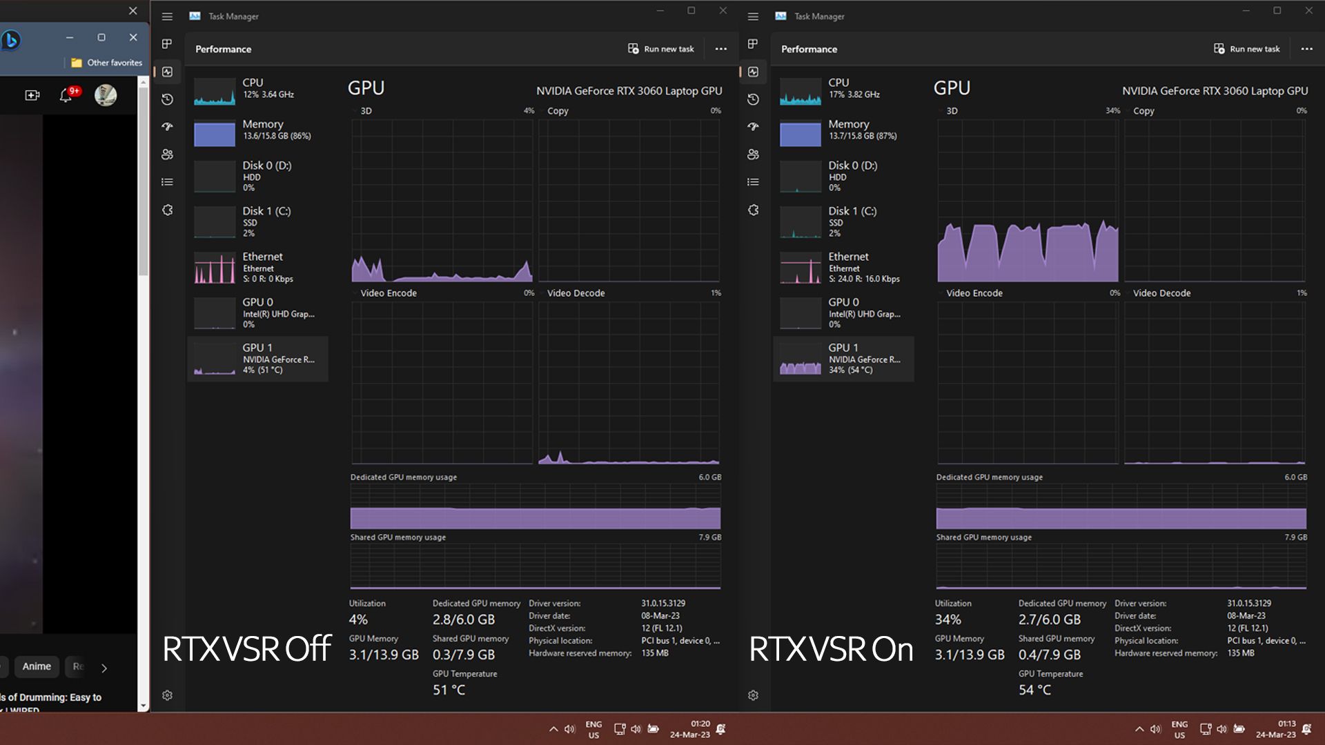Carga de GPU RTX VSR