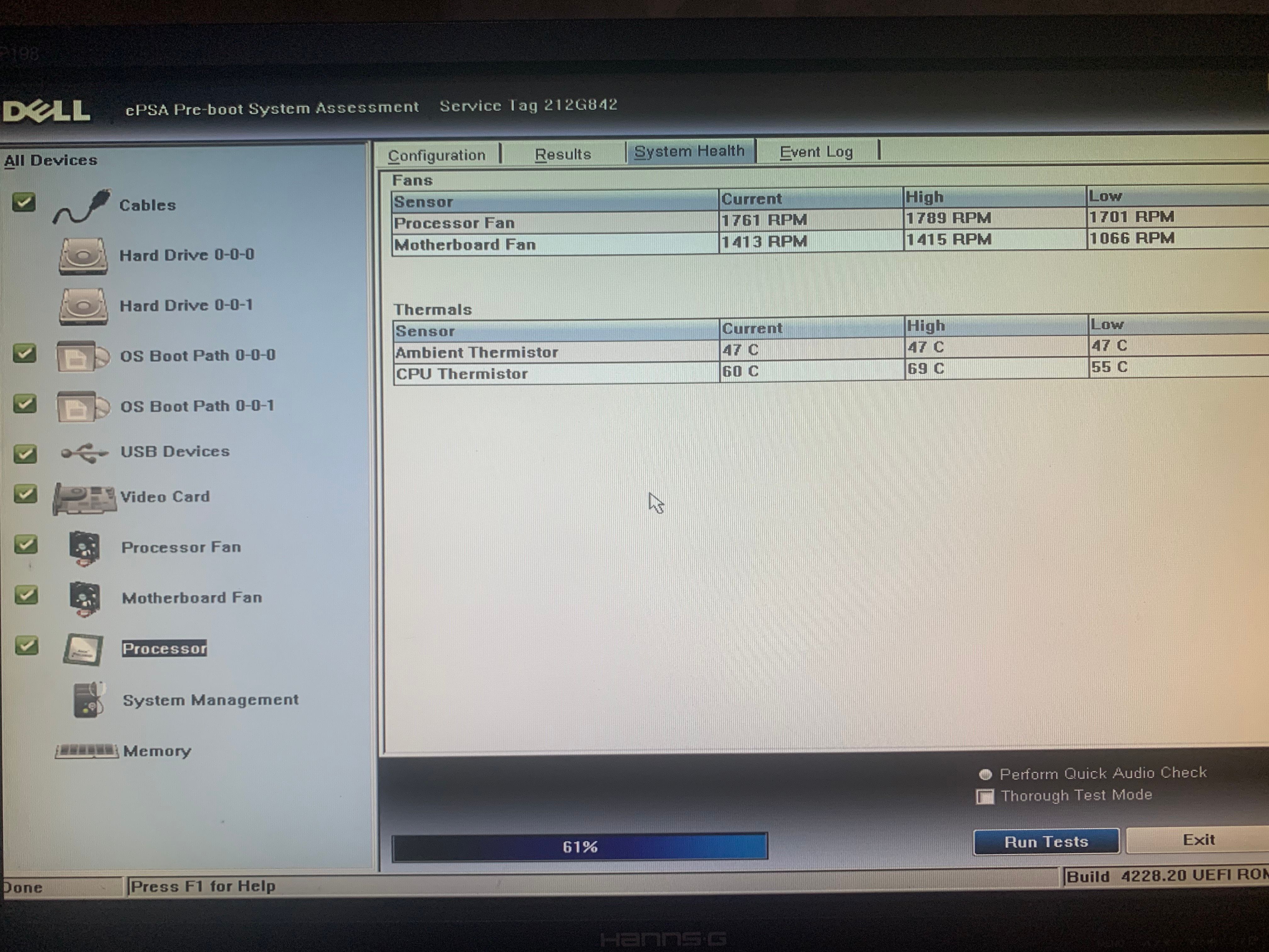 Running a Diagnostics Test in BIOS on a Windows Laptop
