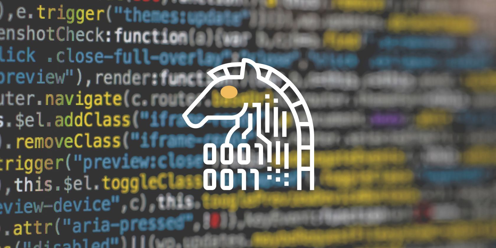 Chạy mã trên màn hình với hình ảnh con ngựa thành Troy kỹ thuật số 