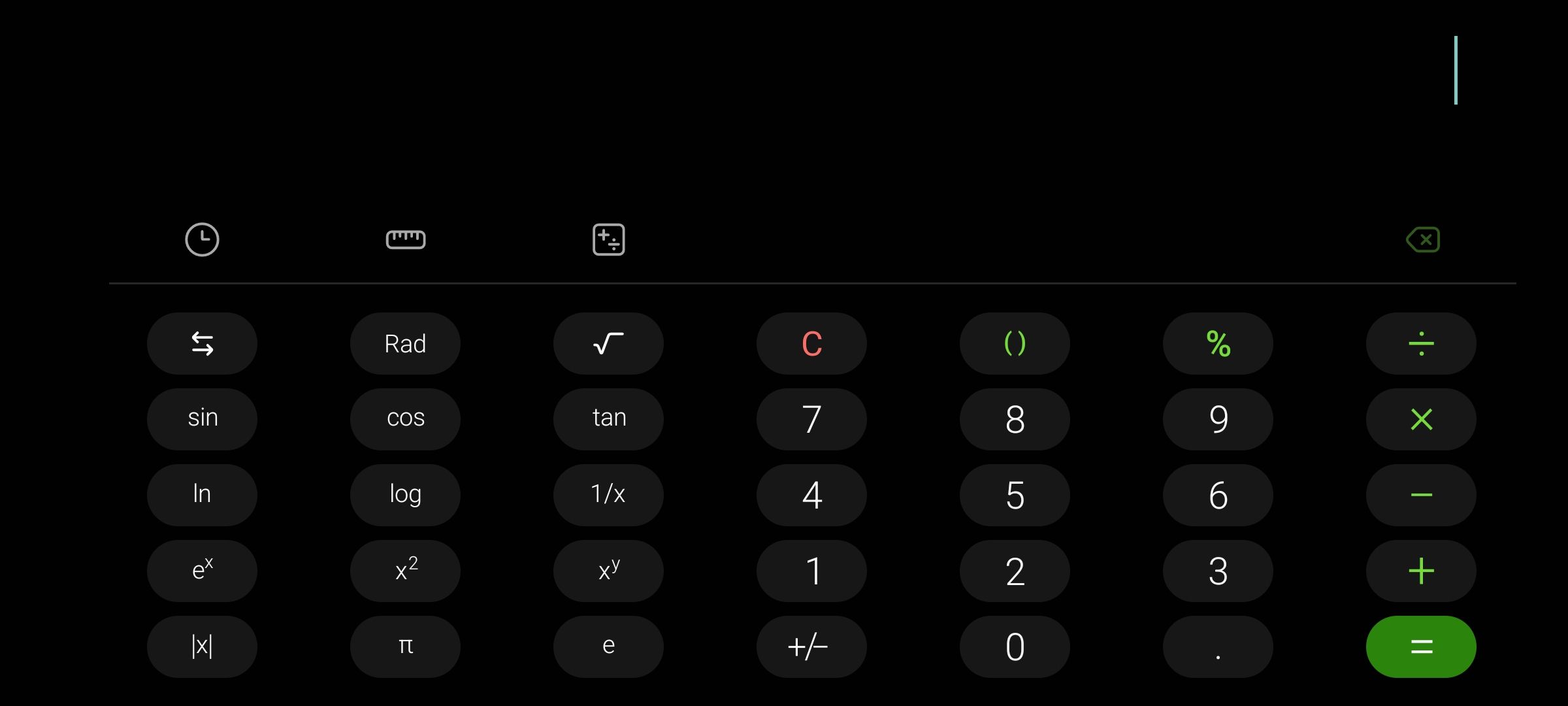 Samsung calculator scientific mode