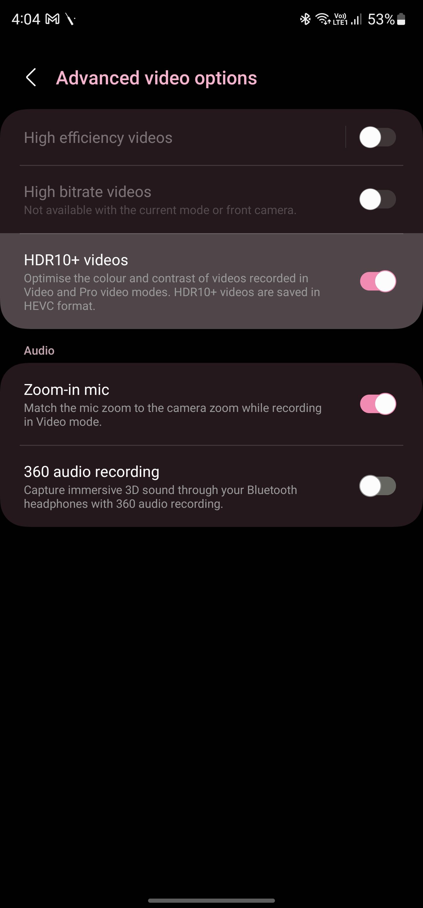 Enable HDR10+ recording on Samsung Galaxy S23 Ultra