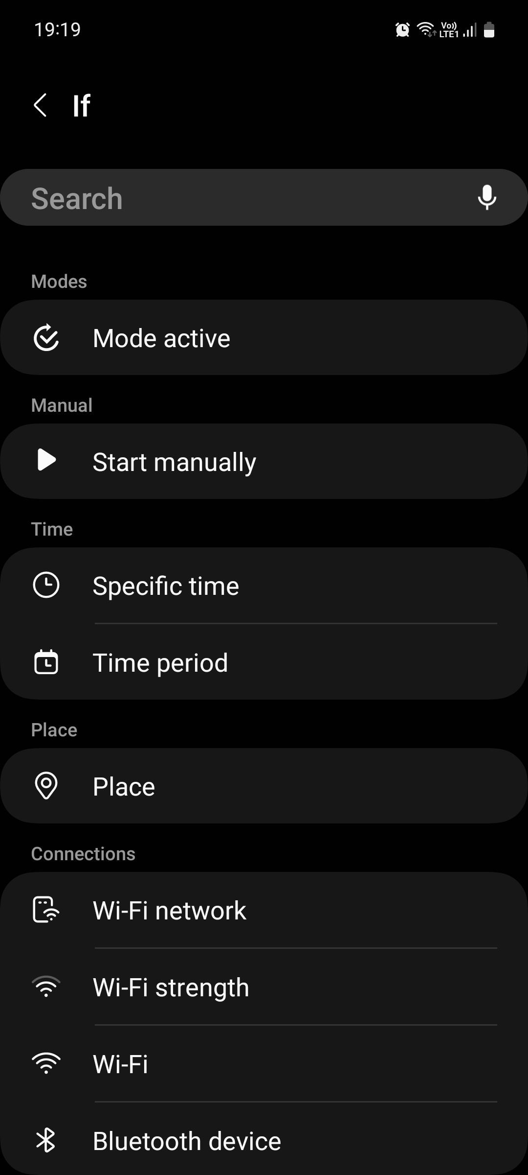 Samsung Modes and Routines If commands
